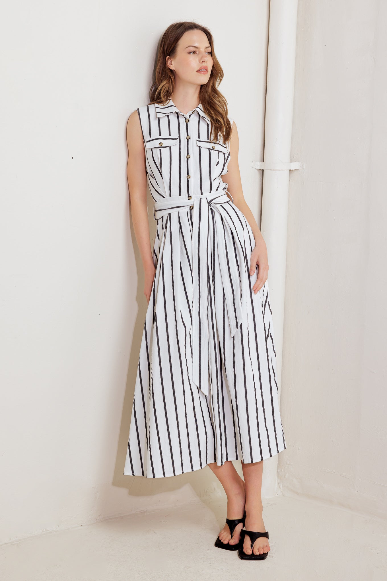 HUGS & VANILLA CLOUDS WOVEN MIDI DRESS Flying Tomato
